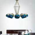 Creative New 6/8 tête suspendu lustre couleur bleu clair suspension lampe